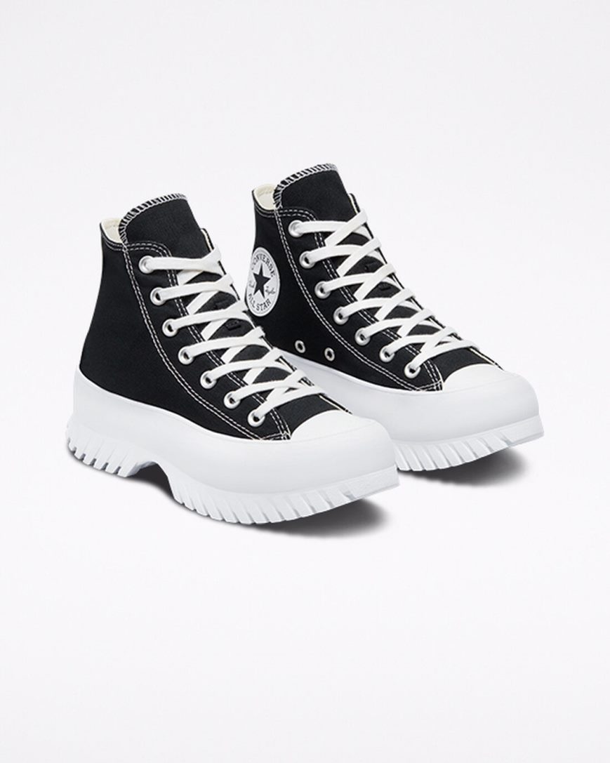 Women's Converse Chuck Taylor All Star Lugged 2.0 High Top Shoes Black / White | AU 86E41R